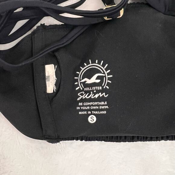 Hollister Swim Black Ruched Bandeau Bikini Top Small - Picture 8 of 11